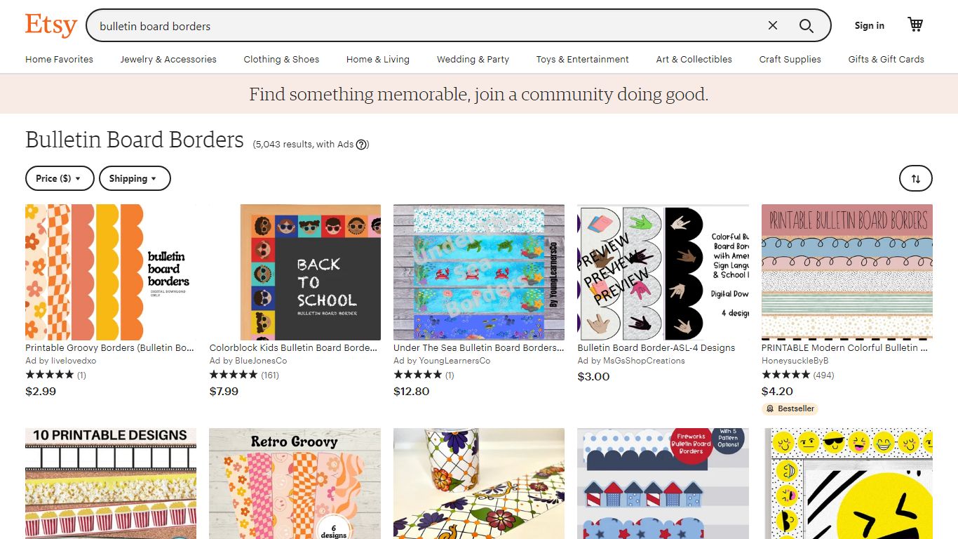 Bulletin Board Borders - Etsy
